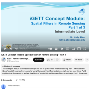 Screenshot for Spatial Filters in Remote Sensing, Part 1 of 3