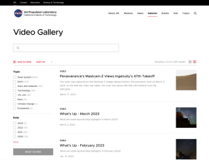 Screenshot for Jet Propulsion Laboratory Free Video Resources