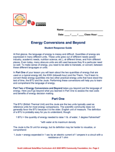Screenshot for Energy Conversions and Beyond