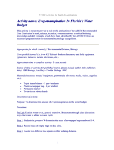 Screenshot for Evapotranspiration In Florida's Water Budget