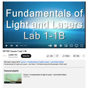 Screenshot for Fundamentals of Light and Lasers: Determining the Wavelength of Red Light