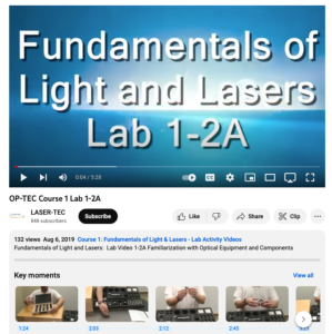 Screenshot for Fundamentals of Light and Lasers: Familiarization with Optical Equipment and Components