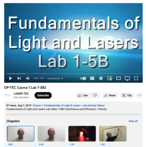 Screenshot for Fundamentals of Light and Lasers: Interference and Diffraction: Pinhole