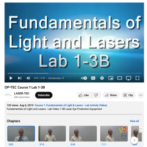 Screenshot for Fundamentals of Light and Lasers: Laser Eye Protection Equipment