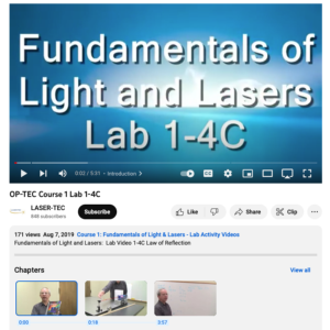 Screenshot for Fundamentals of Light and Lasers: Law of Reflection