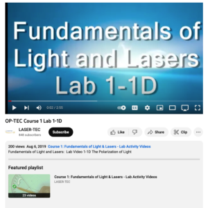 Screenshot for Fundamentals of Light and Lasers: The Polarization of Light