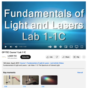 Screenshot for Fundamentals of Light and Lasers: The Spectrum of Colored Light