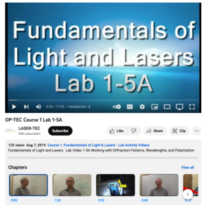 Screenshot for Fundamentals of Light and Lasers: Working with Diffraction Patterns, Wavelengths, and Polarization