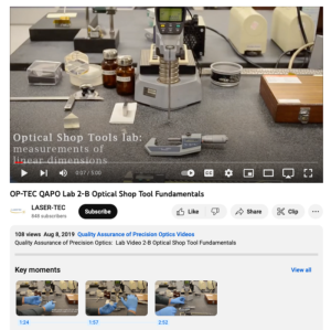 Screenshot for Quality Assurance of Precision Optics: Optical Shop Tool Fundamentals