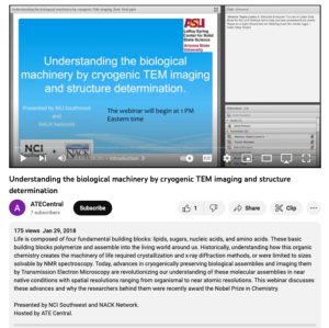 Screenshot for Webinar: Understanding the Biological Machinery by TEM Imaging and Structure Determination