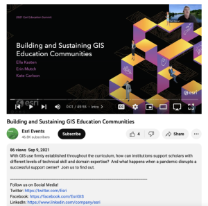 Screenshot for Building and Sustaining GIS Education Communities
