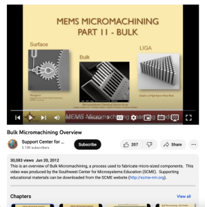 Screenshot for Bulk Micromachining Overview