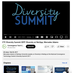 Screenshot for CTC Diversity Summit 2017: Diversity at NetApp