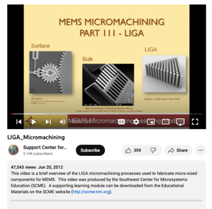 Screenshot for LIGA Micromachining