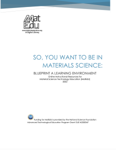 Screenshot for So, You Want To Be in Materials Science: Blueprint a Learning Environment