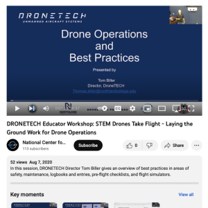 Screenshot for DRONETECH Educator Workshop: STEM Drones Take Flight - Laying the Ground Work for Drone Operations