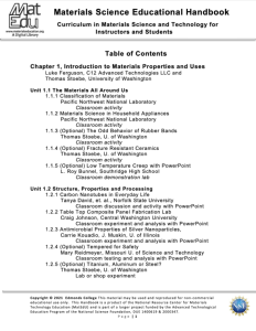 Screenshot for MatEdU Science Educational Handbook - Table of Contents
