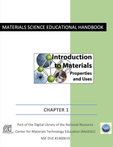 Screenshot for MatEdU Science Educational Handbook - Chapter 1: Introduction to Materials, Properties, and Uses