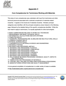 Screenshot for MatEdU Science Educational Handbook - Appendix  C: Core Competencies for Technicians Working with Materials