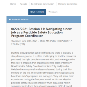 Screenshot for PACT Meeting: Navigating a New Job as a Pesticide Safety Education Program Coordinator (Session 11 of 11)