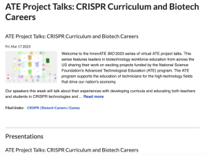 Screenshot for CRISPR Curriculum and Biotech Careers
