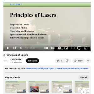 Screenshot for Lecture 7: Principles of Lasers