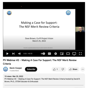 Screenshot for Making A Case For Support: The NSF Merit Review Criteria