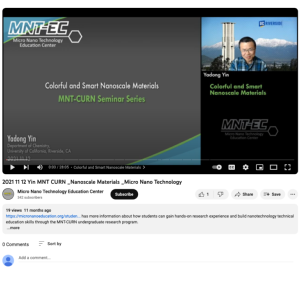Screenshot for MNT-CURN Seminar Series: Colorful and Smart Nanoscale Materials