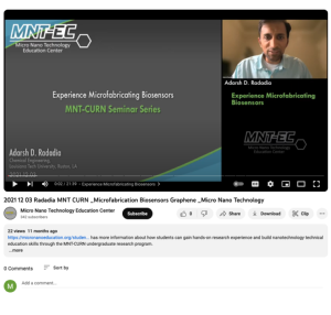 Screenshot for MNT-CURN Seminar Series: Experience Microfabricating Biosensors