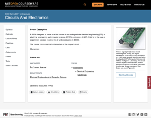 Screenshot for Circuits and Electronics