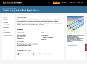 Screenshot for Electromagnetics and Applications