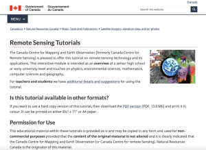 Screenshot for Remote Sensing Tutorials