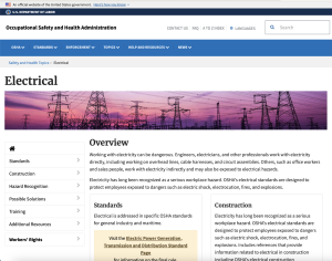 Screenshot for OSHA Safety Resources