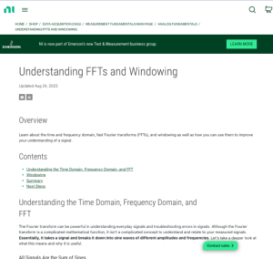 Screenshot for Windowing: Optimizing FFTs Using Window Functions