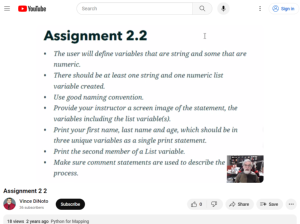 Screenshot for Getting Started With Python, Assignment 2.2 (Module 2 of 9)