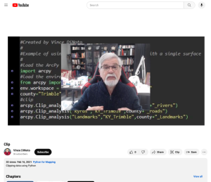 Screenshot for Python and Geospatial Technology, Clip Lesson (Module 3 of 9)