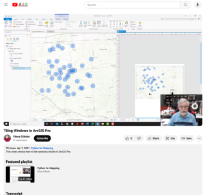 Screenshot for Creating a Python Script Within a Notebook , Tiling Windows in ArcGIS Pro Lesson (Module 9 of 9)