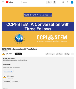 Screenshot for CCPI-STEM: A Conversation with Three CCPI Fellows
