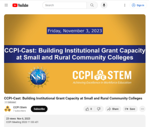 Screenshot for Building Institutional Grant Capacity at Small and Rural Community Colleges