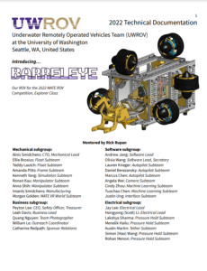 Screenshot for Underwater Remotely Operated Vehicles Team: Technical Report