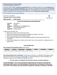 Screenshot for Gas Utility Field Training 1 Course Outcome Summary and Syllabus