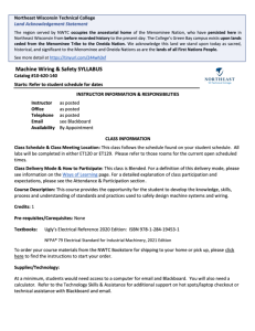 Screenshot for Machine Wiring & Safety: Syllabus