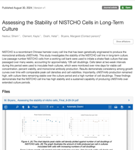 Screenshot for Assessing the Stability of NISTCHO Cells in Long-Term Culture