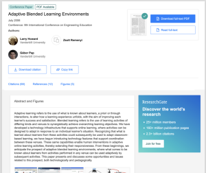 Screenshot for Adaptive Blended Learning Environments