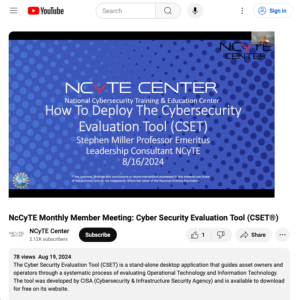 Screenshot for Cyber Security Evaluation Tool (CSET®)