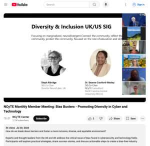 Screenshot for Bias Busters: Promoting Diversity in Cyber and Technology