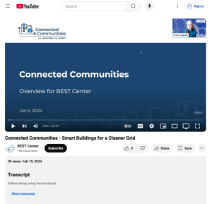 Screenshot for Connected Communities: Smart Buildings for a Cleaner Grid