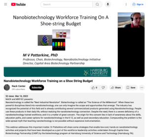 Screenshot for Nanobiotechnology Workforce Training on a Shoe String Budget