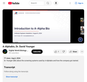 Screenshot for Introduction to A-Alpha Bio