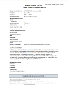 Screenshot for Semiconductor 101 Syllabus